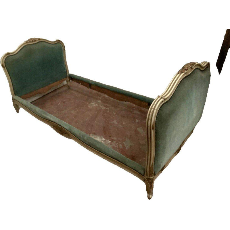 Louis XV style daybed in lacquered and gilded wood, 20th century