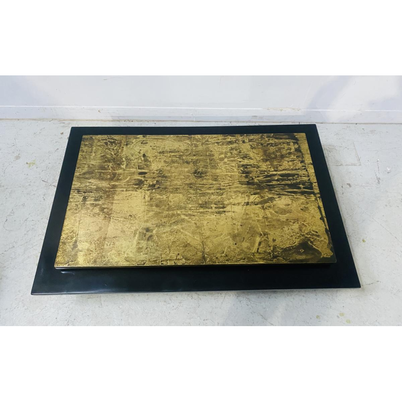 Japanse salontafel, zwart en goud gelakt blad, 20e eeuw