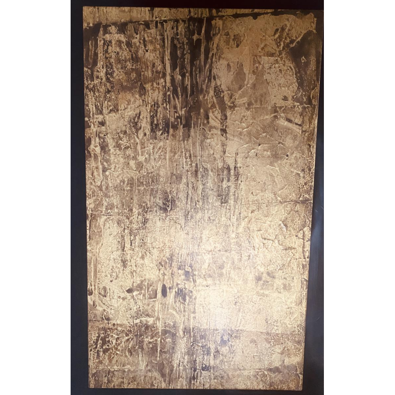 Table basse japonaise, plateau en laque noir et or, XX siècle