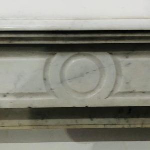 Corbel fireplace, Napoleon III period, white marble, 19th century