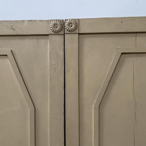 Pair of single-sided doors with molded panels in solid fir, 19th century