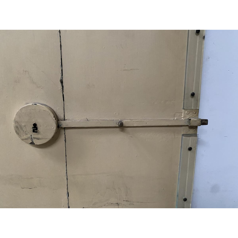 Paire de portes simple face à panneaux moulurés en sapin massif, XIX siècle