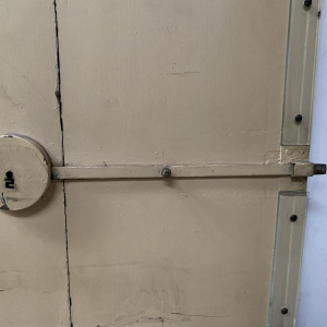 Pair of single-sided doors with molded panels in solid fir, 19th century