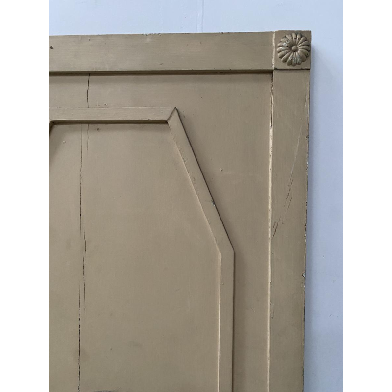 Pair of single-sided doors with molded panels in solid fir, 19th century