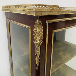 Napoleon III period display cabinet in mahogany and bronze, marquetry, 19th century