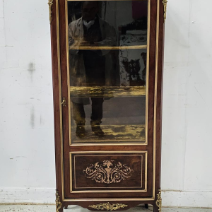 Vitrine d'époque Napoléon III en acajou et bronze, marqueteries, XIXe siècle
