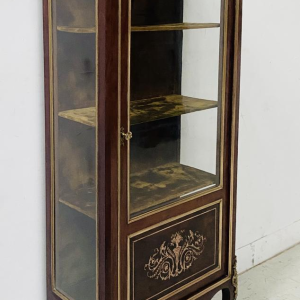 Napoleon III period display cabinet in mahogany and bronze, marquetry, 19th century