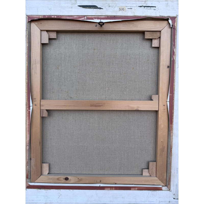 Milo DARDENNE «Le chien balancé par le sanglier» tableau huile sur toile