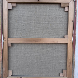 Milo Dardenne “De hond die door het everzwijn werd geslingerd”, olieverfschilderij op canvas