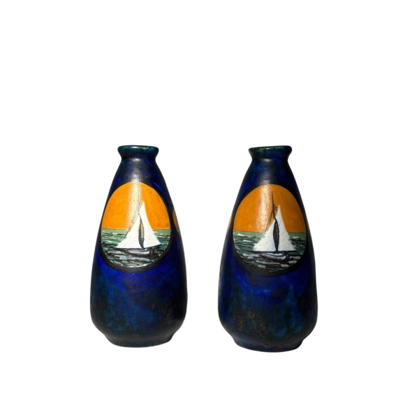 Louis Dage - Paar gesigneerde keramische vazen - Art Deco, circa 1925-1935