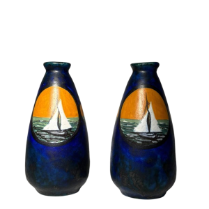 Louis DAGE - Pair of signed ceramic vases - Art Deco, circa 1925-1935