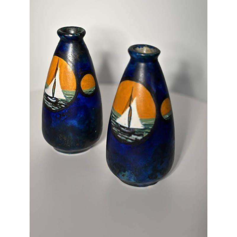 Louis DAGE - Paire de vases en céramique signés - Art Déco, vers 1925-1935