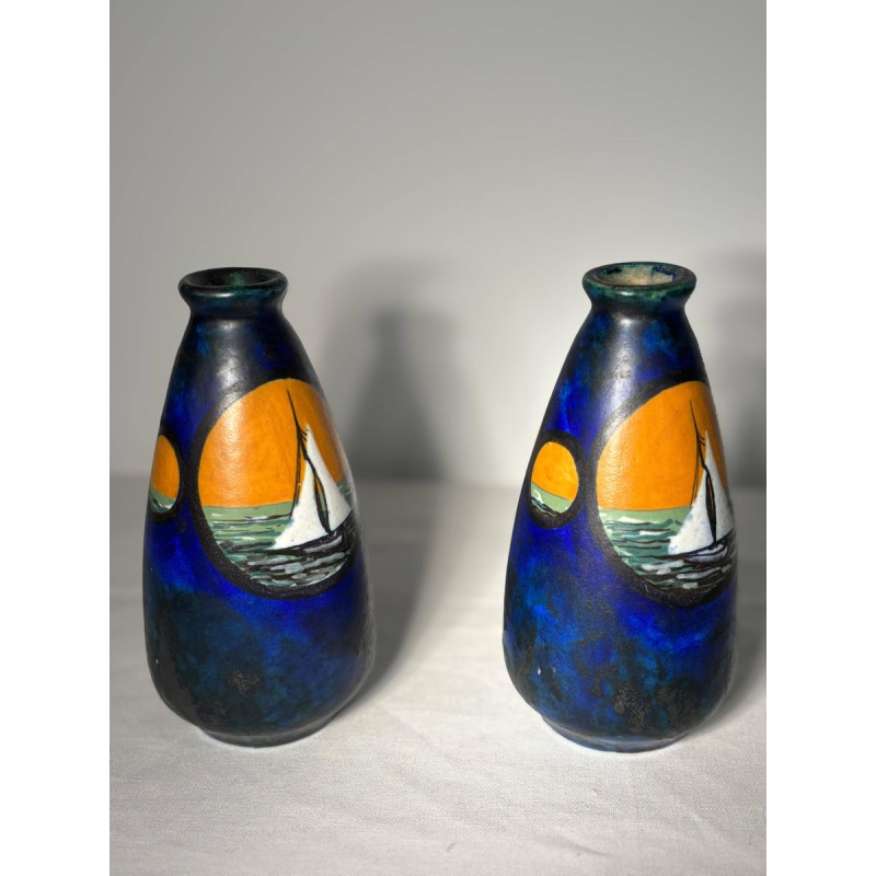 Louis DAGE - Paire de vases en céramique signés - Art Déco, vers 1925-1935