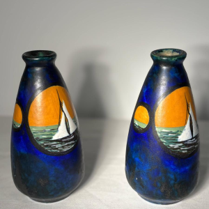 Louis DAGE - Pair of signed ceramic vases - Art Deco, circa 1925-1935