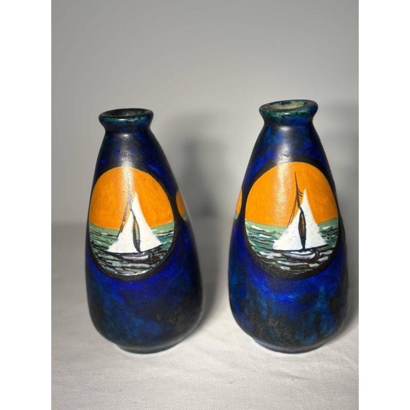 Louis DAGE - Pair of signed ceramic vases - Art Deco, circa 1925-1935