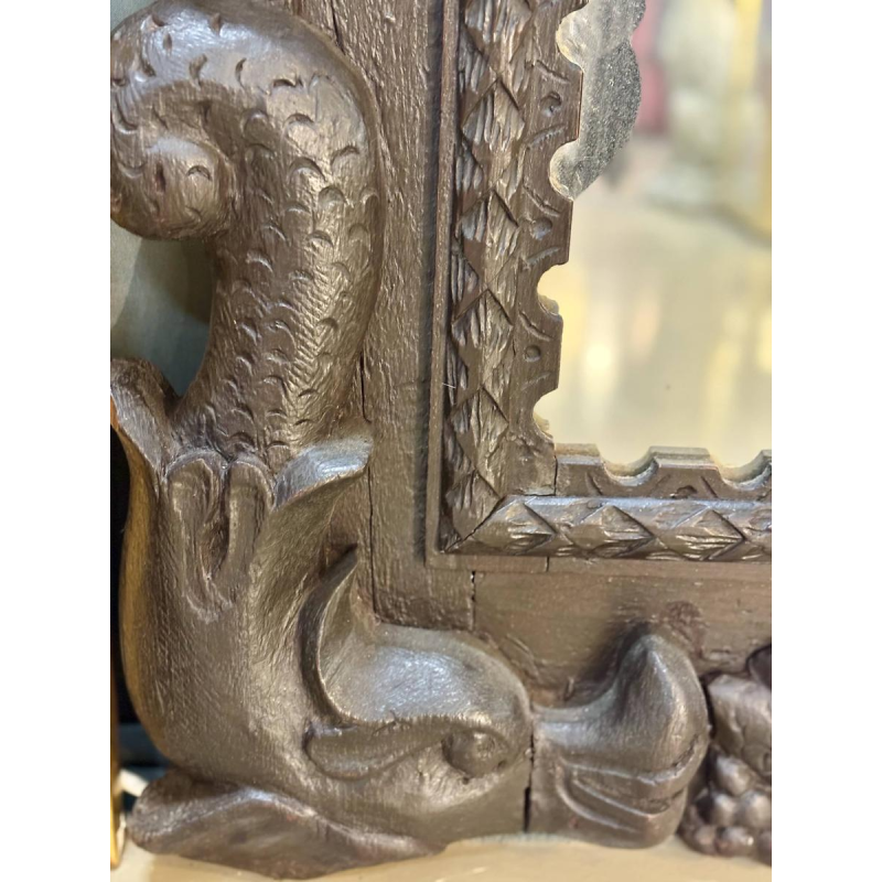 Decorative mirror with putto and dolphins - France or Germany - 18th century