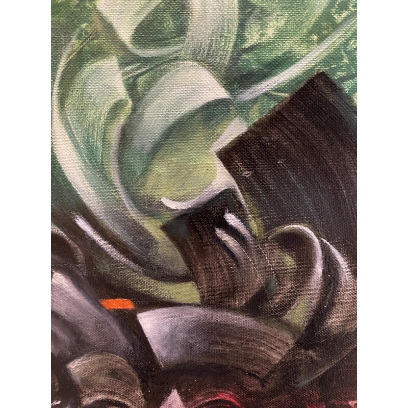 Jacques Zimmermann, tableau abstrait, huile sur toile, 2009