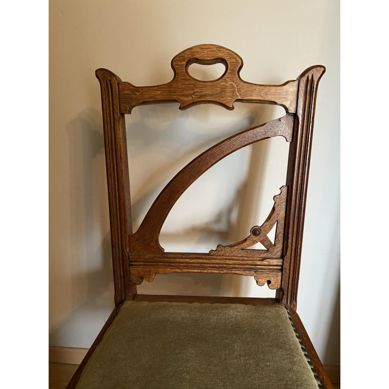 Paire de chaises Art Nouveau en chêne, ca 1900