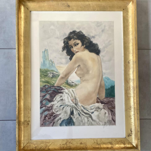 Yves Diey door Ducher en Mathieu in Parijs "Naakte vrouw", lithografie op papier, copyright 1942