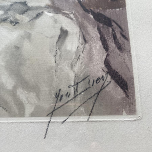 Yves Diey par Ducher et Mathieu à Paris "Femme nue" lithographie sur papier, copyright 1942