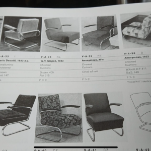 WILLEM HENDRIK GISPEN, set van 3 Art Deco modernistische fauteuils, 413-stijl, cantilever frame van stalen buizen, Bauhaus-desig