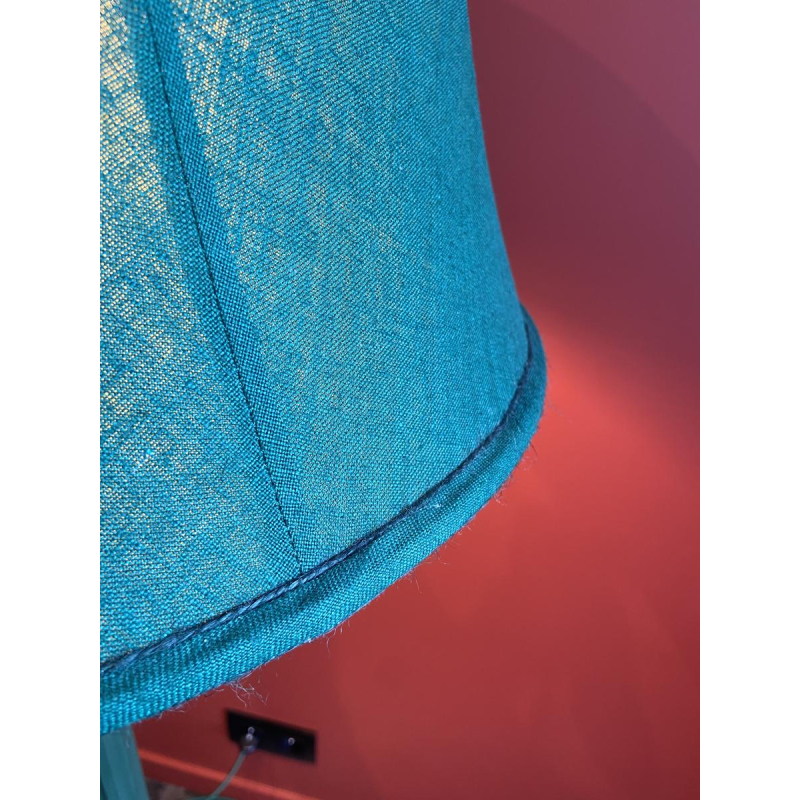 Lampadaire en bronze classique, abat-jour en soie Ashoka Silk, tissu tendu doublé soie China Habotai