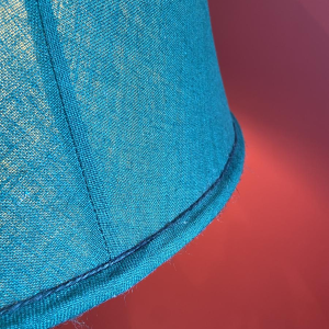 Classic bronze floor lamp, Ashoka Silk lampshade, stretched fabric lined with China Habotai silk