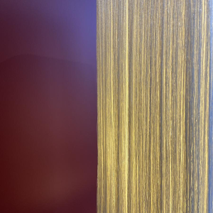 Table lamp, beige marble stucco base, Houles fringed lampshade, contemporary handcrafted work