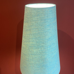 "Column Balustrade" table lamp in terracotta, Ashoka Silk lampshade, handcrafted