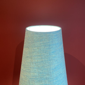 "Column Balustrade" table lamp in terracotta, Ashoka Silk lampshade, handcrafted