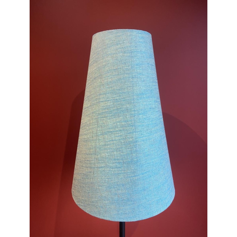 "Column Balustrade" table lamp in terracotta, Ashoka Silk lampshade, handcrafted