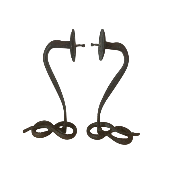 Paire d'appliques murales "Serpents" Art Déco, bronze massif, XX siècle