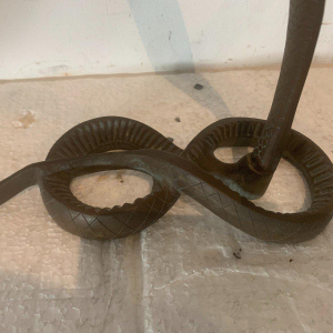 Pair of Art Deco "Snakes" wall sconces, solid bronze, 20th century