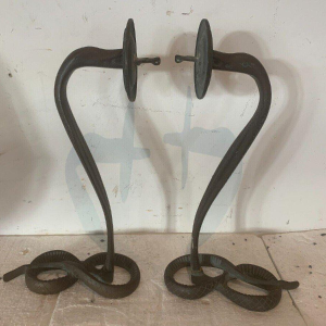 Paire d'appliques murales "Serpents" Art Déco, bronze massif, XX siècle