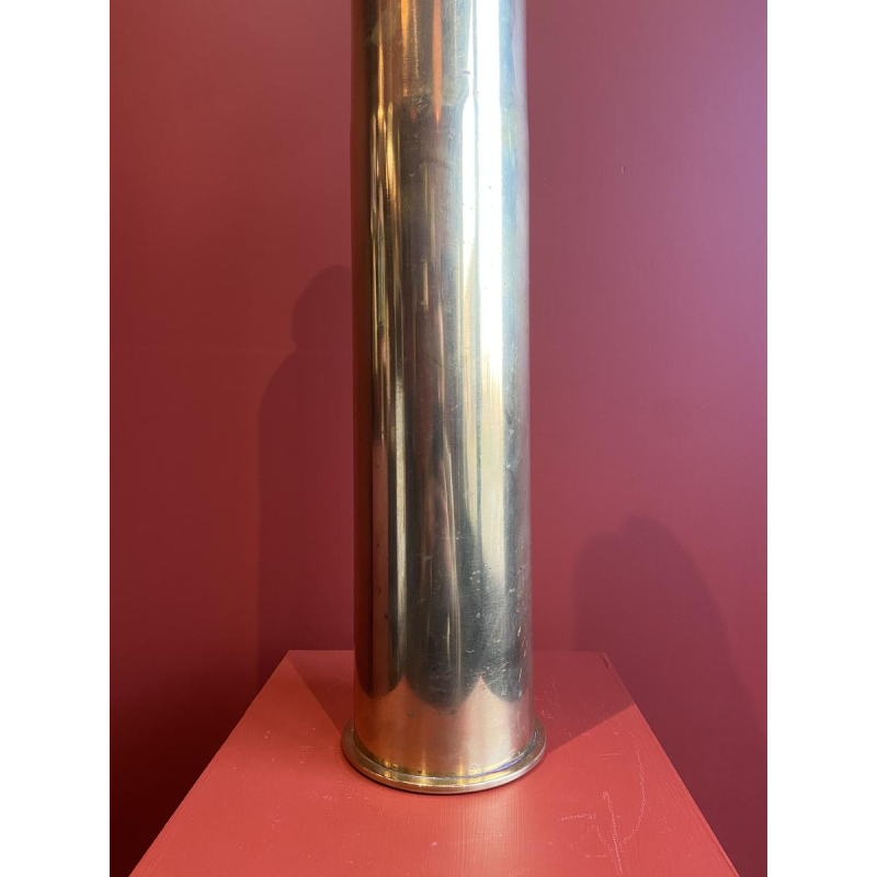 Tafellamp "Duitse Magdeburg granaathuls" Eerste Wereldoorlog, linnen lampenkap met Venetiaans patroon