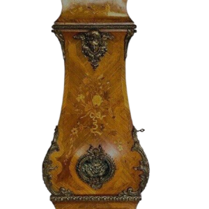 Louis XV style regulator clock, curved wood, marquetry veneer, 20th century