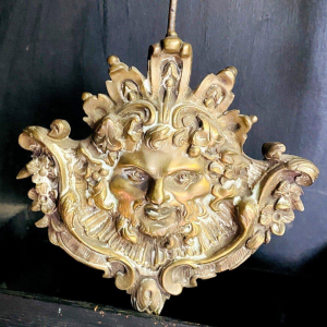 Louis XV style regulator clock, curved wood, marquetry veneer, 20th century