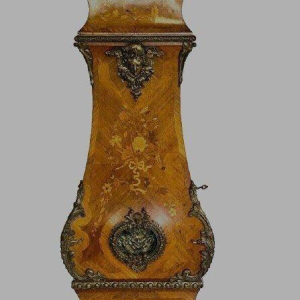 Regulatorklok in Lodewijk XV-stijl, gebogen hout, marqueteriefineer, 20e eeuw