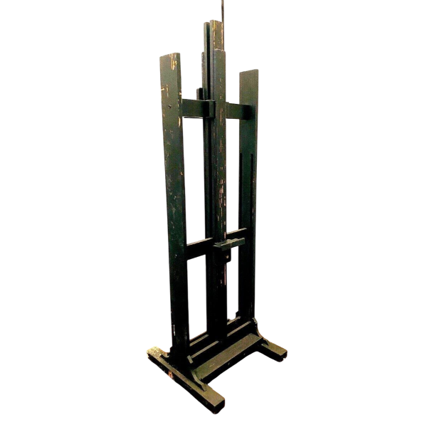 Double-sided painter's easel in blackened wood, 20th century