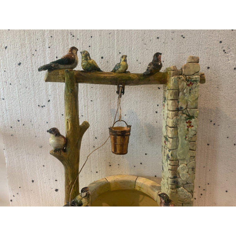 Delphin Massier voor Vallauris "Vogelput", polychrome keramische sculptuur, begin 20e eeuw