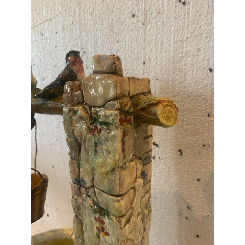 Delphin Massier voor Vallauris "Vogelput", polychrome keramische sculptuur, begin 20e eeuw