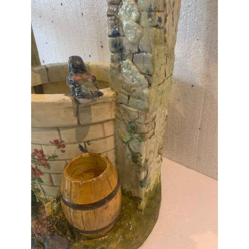 Delphin Massier voor Vallauris "Vogelput", polychrome keramische sculptuur, begin 20e eeuw