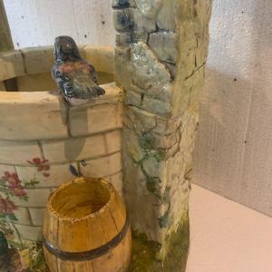 Delphin Massier voor Vallauris "Vogelput", polychrome keramische sculptuur, begin 20e eeuw