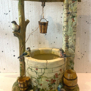 Delphin Massier voor Vallauris "Vogelput", polychrome keramische sculptuur, begin 20e eeuw