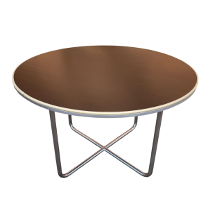 WILLEM HENDRIK GISPEN, round Art Deco Modernist coffee table, tubular steel structure, Bauhaus style ca 1930