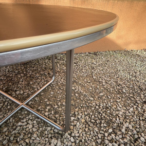 WILLEM HENDRIK GISPEN, table basse ronde Art Déco Moderniste, structure tube d'acier, style Bauhaus ca 1930