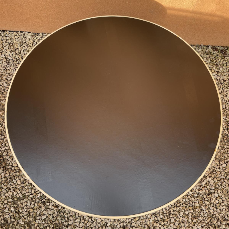 WILLEM HENDRIK GISPEN, ronde Art Deco Modernistische salontafel, stalen buisstructuur, Bauhaus-stijl ca. 1930