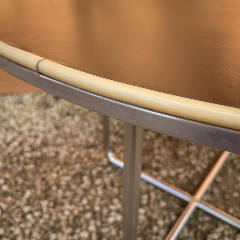 WILLEM HENDRIK GISPEN, round Art Deco Modernist coffee table, tubular steel structure, Bauhaus style ca 1930