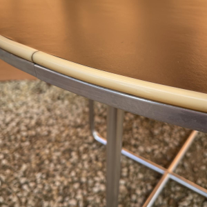 WILLEM HENDRIK GISPEN, table basse ronde Art Déco Moderniste, structure tube d'acier, style Bauhaus ca 1930