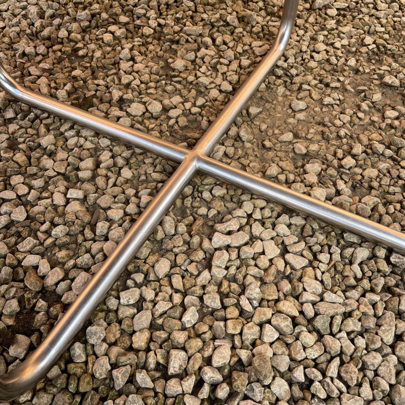 WILLEM HENDRIK GISPEN, round Art Deco Modernist coffee table, tubular steel structure, Bauhaus style ca 1930